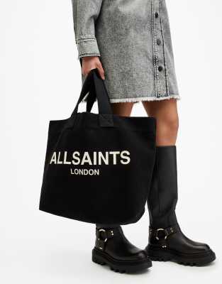 AllSaints Ali canvas tote bag in black