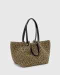 [AllSaints] AllSaints Allington paper tote in black/natural-Neutral One Size Black/natural