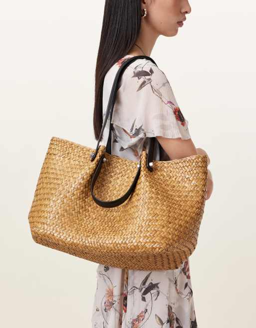 AllSaints – Allington – Słomkowa torba typu tote w kolorze naturalnym, 1 z 4
