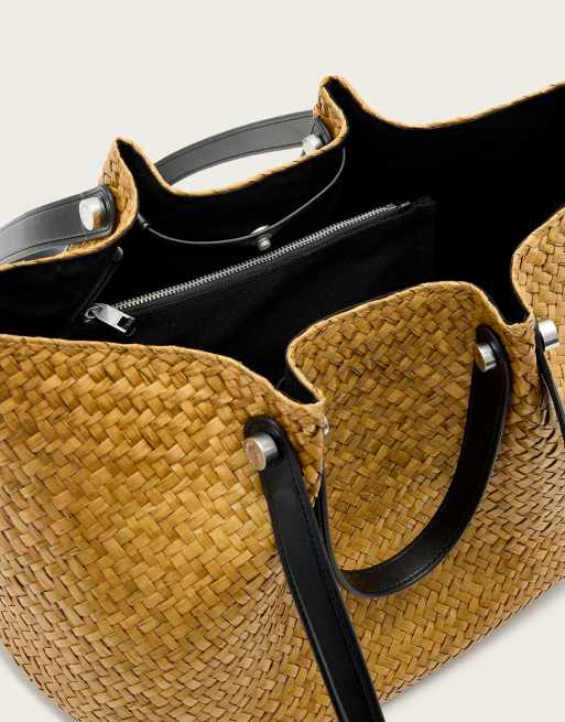 AllSaints – Allington – Słomkowa torba typu tote w kolorze naturalnym, 4 z 4
