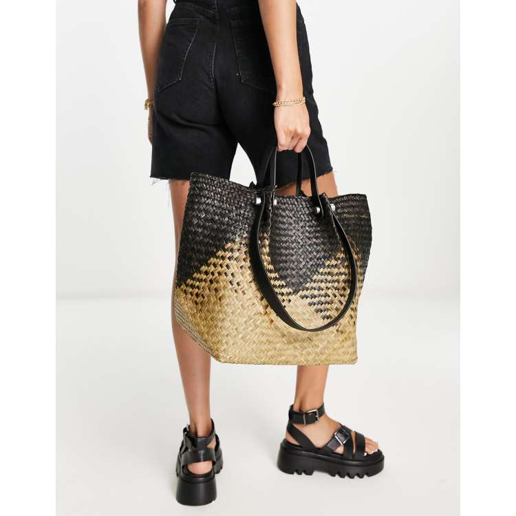 Allsaints allington best sale straw bag