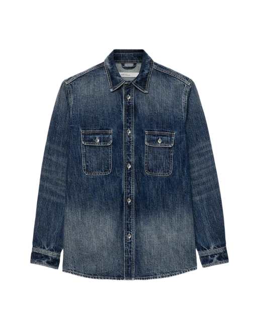 AllSaints Alton sobrecamisa en índigo medio, 7 de 7