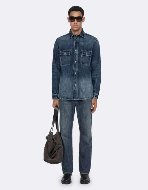 AllSaints Alton surchemise en indigo moyen, 2 de 7