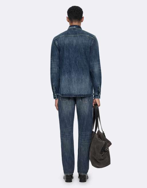 AllSaints Alton surchemise en indigo moyen, 4 de 7