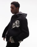 [AllSaints] AllSaints Ambaum graphic patch bomber jacket in black XL BLACK