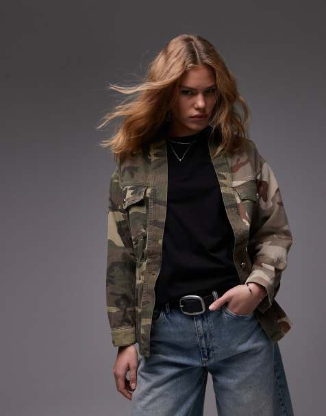 AllSaints Amelia jacket in camo green - view 1