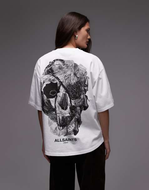 AllSaints – Amelie Heaps – Vit t-shirt - view 1
