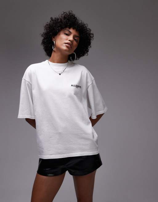 AllSaints - Amelie - Hvid oversized T-shirt med print på ryggen, 4 af 4