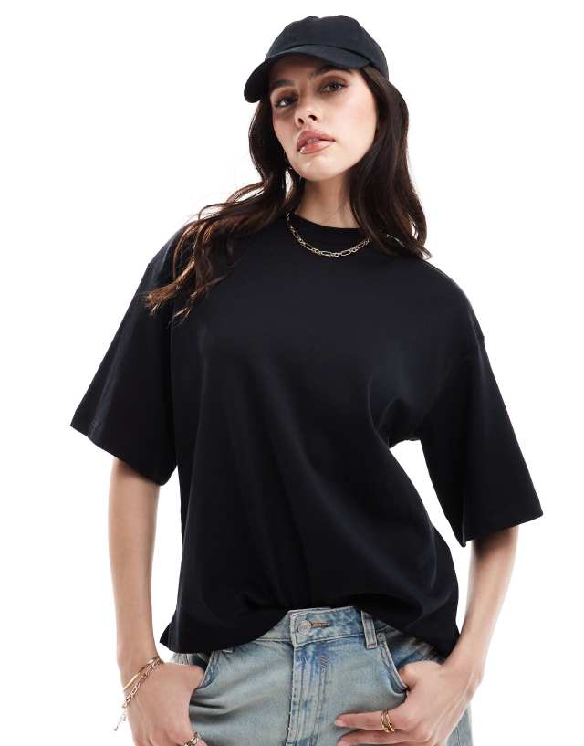 AllSaints - amelie oversized boxy t-shirt in black