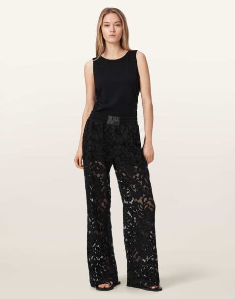 AllSaints - Amelie - Pantalon en dentelle - Noir - view 1