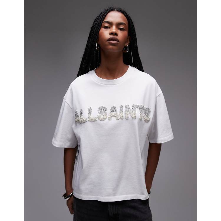 ★ALLSAINTS★ Amelie satin tee W032PC5 W130JA-10-1