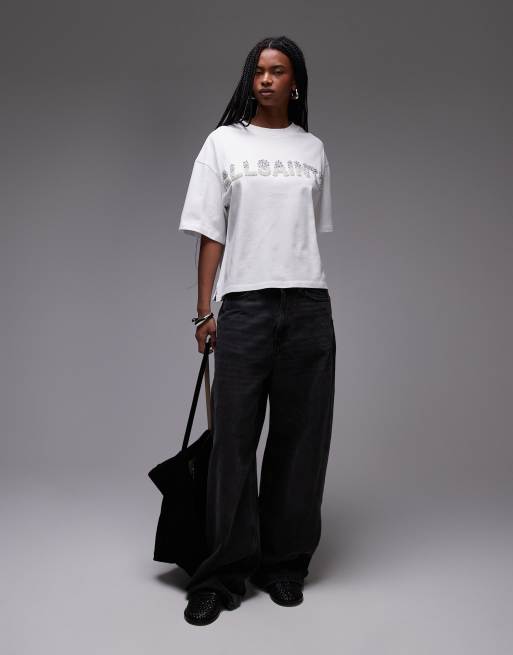 ★ALLSAINTS★ Amelie satin tee W032PC9822 AllSaints Amelie Satin T-Shirt | Nordstrom