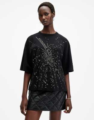 AllSaints Amelie t-shirt in black