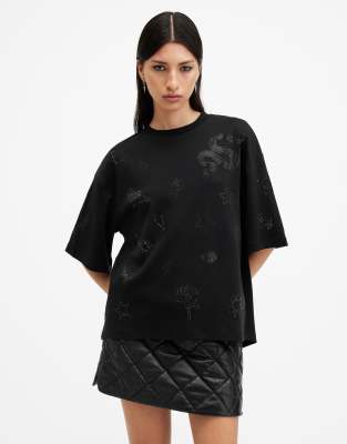 AllSaints - Amelie - T-Shirt in Schwarz