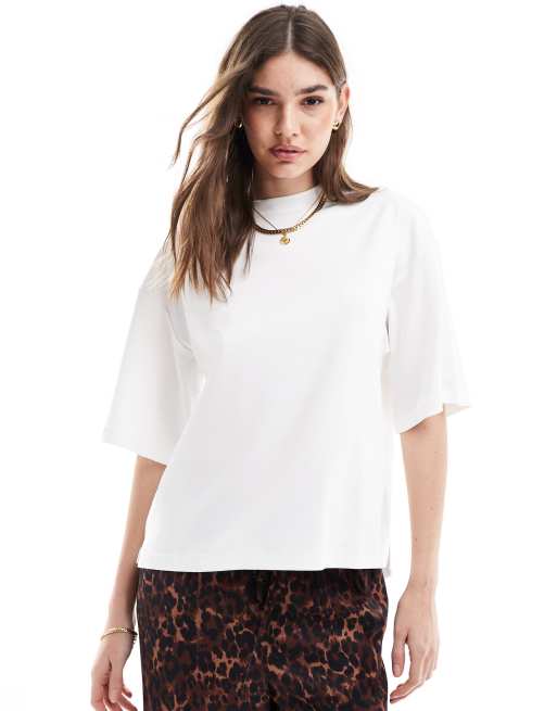 AllSaints - Amelie - T-shirt oversize coupe carrée - Blanc