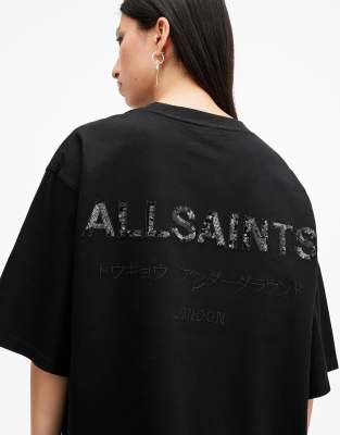 AllSaints - Amelie Undrgrnd - T-Shirt in Schwarz