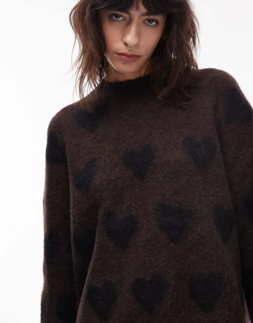 AllSaints - Amora - Trui in bruin en zwart, 3 van 4