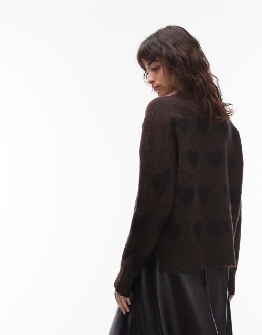 AllSaints - Amora - Trui in bruin en zwart, 4 van 4