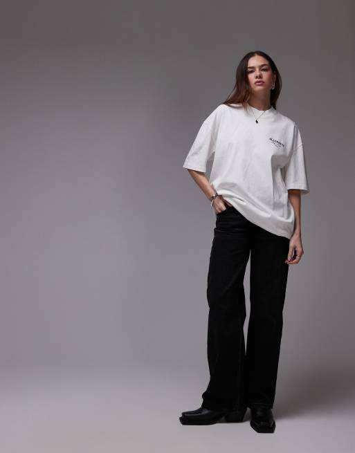 AllSaints - Amore - Hvid T-shirt i oversized pasform med print på ryggen, 4 af 4