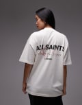 [AllSaints] AllSaints Amore oversized back print t-shirt in beige-White 14 white