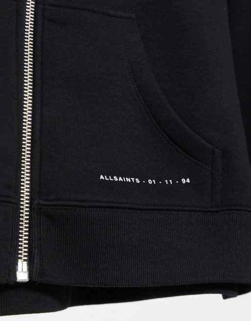 Allsaints Amphia Chlo Zip Hoodie In Black Asos