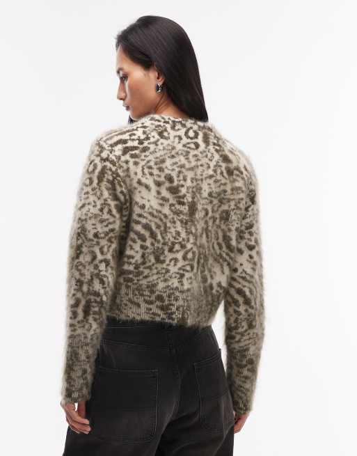 AllSaints – Amur – Beżowy kardigan w zwierzęcy wzór , 3 z 4