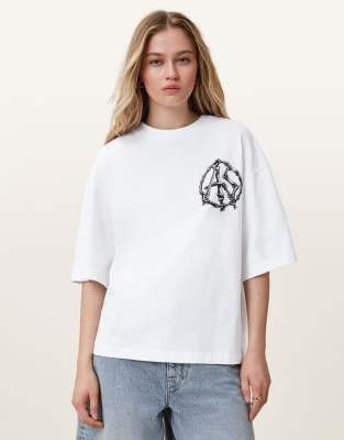 AllSaints - Anatomica Amelie - T-Shirt in Weiß