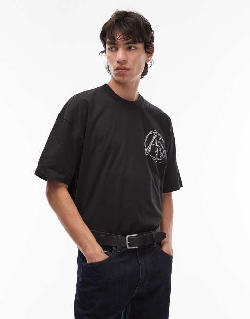 AllSaints - Anatomica - T-shirt met grafische print in zwart, 3 van 5
