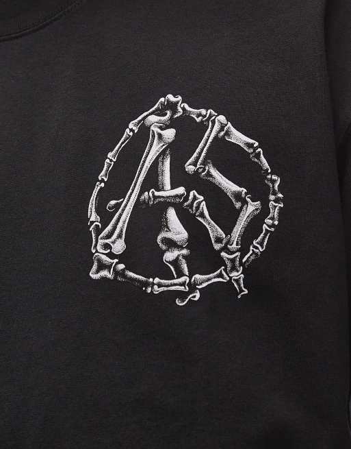 AllSaints - Anatomica - T-shirt met grafische print in zwart, 4 van 5