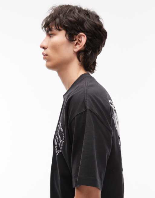 AllSaints - Anatomica - T-shirt met grafische print in zwart, 5 van 5