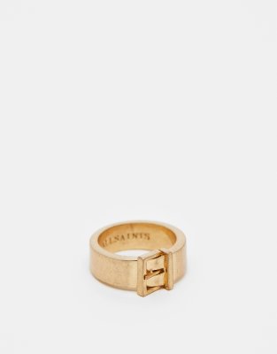 AllSaints - Anello appariscente color oro stile fibbia