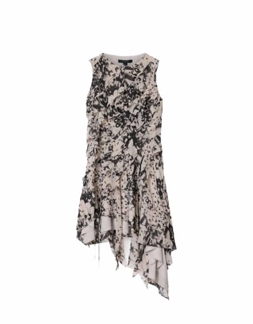 AllSaints - Angie - Vestido blanco tiza estampado, 2 de 6