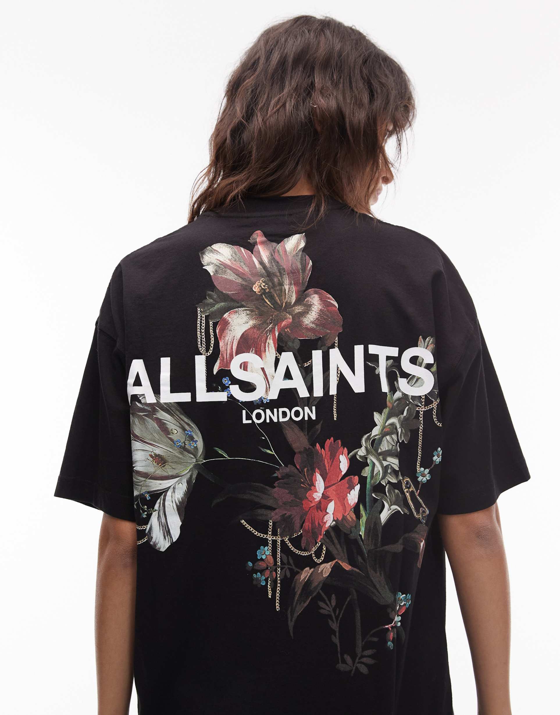 allsaints ania etta t-shirt in black