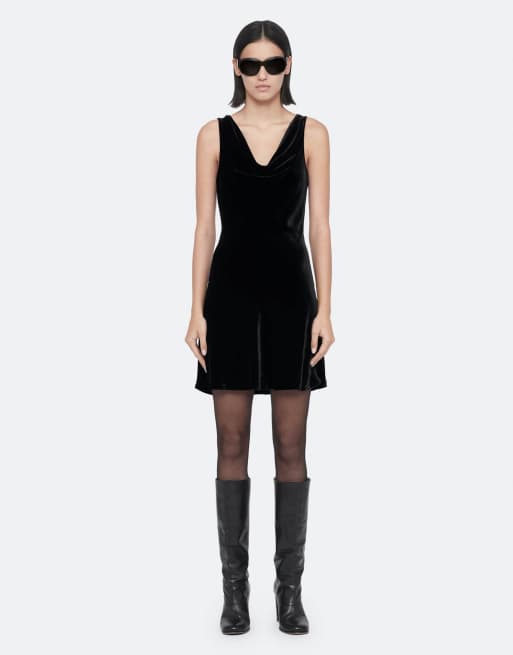 AllSaints Anise mini jurk in zwart, 2 van 7