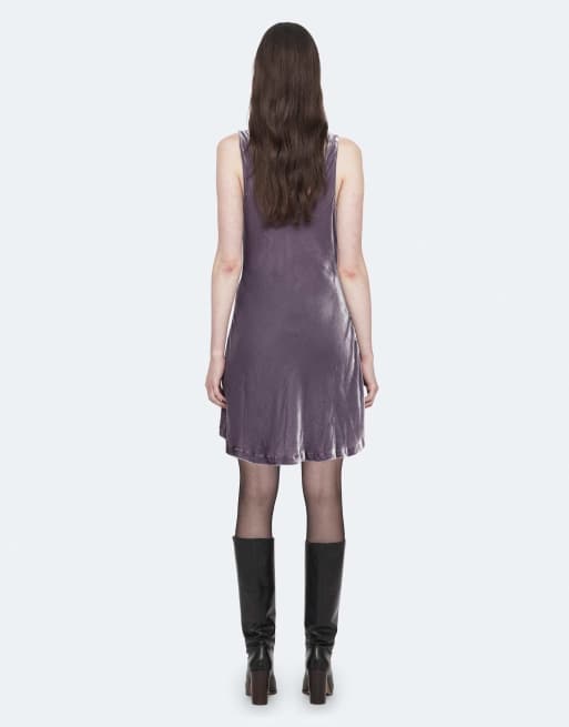 AllSaints Anise Minikleid in Lavendelgrau, 4 von 7