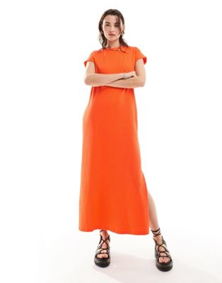 AllSaints Anna maxi dress in orange - ASOS Price Checker