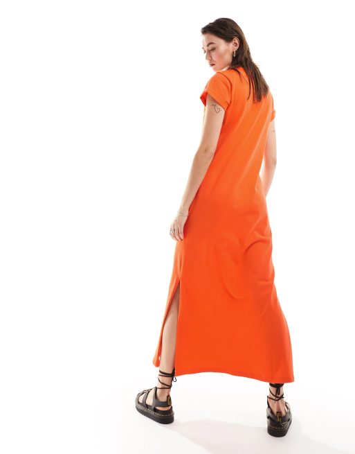 all saints orange dress AllSaints Anna maxi dress in orange