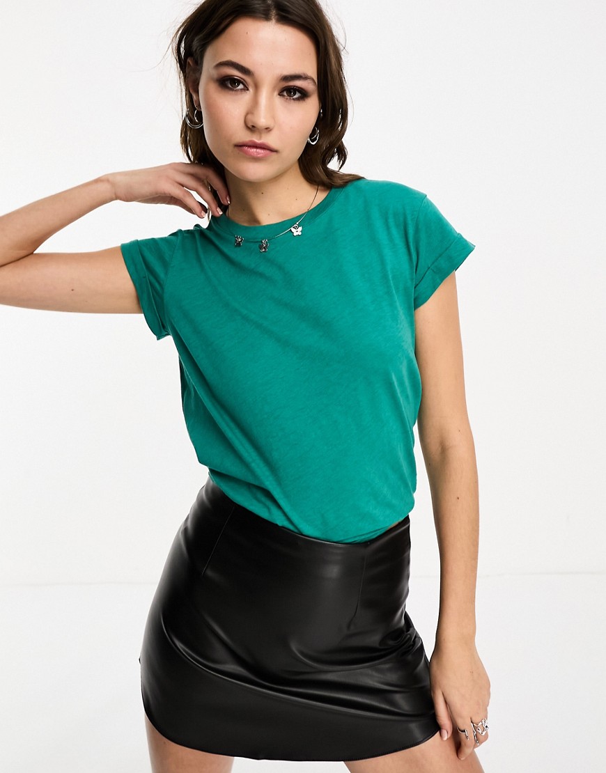 AllSaints Anna short sleeve t-shirt in indigo-Green 133601872