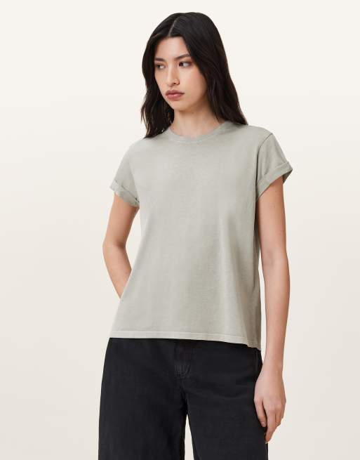 AllSaints – Anna – T-Shirt in Abbey Stone Green