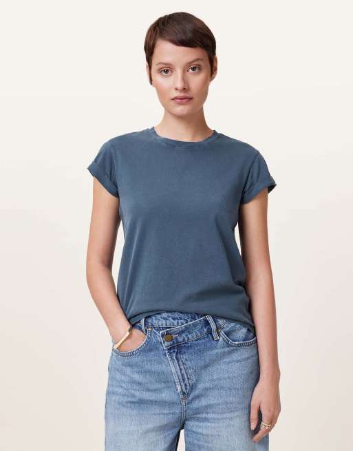 AllSaints – Anna – T-Shirt in Austerblau