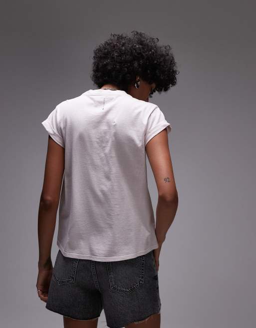 AllSaints – Anna – T-Shirt in Flieder-Aschrosa, 3 von 4