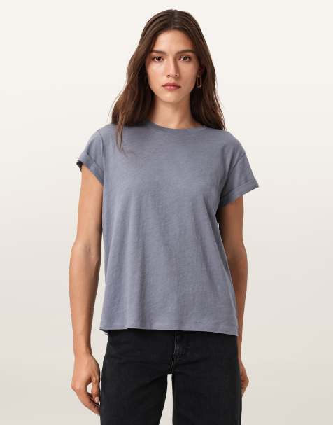 AllSaints – Anna – T-Shirt in Flieder-Grau - view 1