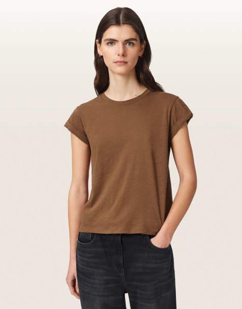 AllSaints – Anna – T-Shirt in Karamellbraun - view 1