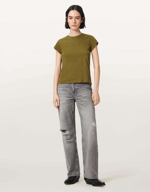 AllSaints – Anna – T-Shirt in Khakigrün, 5 von 7