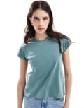 [AllSaints] AllSaints Anna t-shirt in teal-Green 4 silver pine green