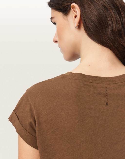 AllSaints - Anna - T-shirt - Marron caramel, 7 de 7