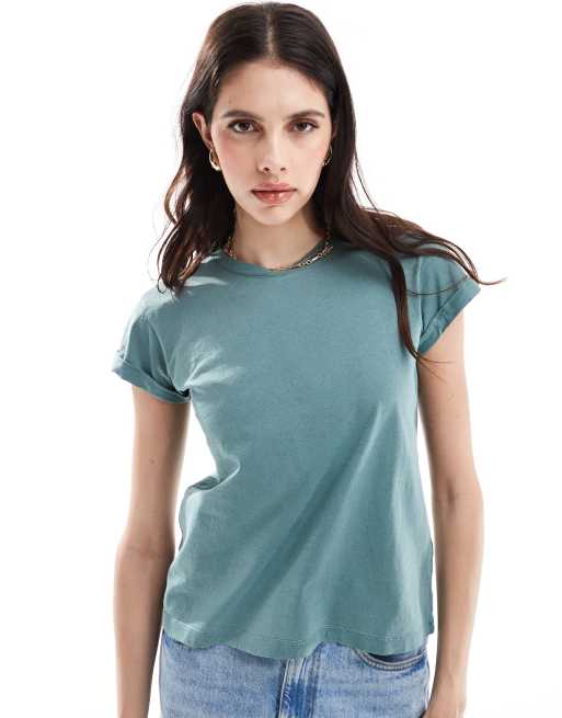 AllSaints – Anna – T-shirt w kolorze morskim