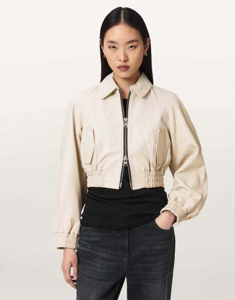 AllSaints – Anouk – Bomberjacke in Antikweiß - view 1