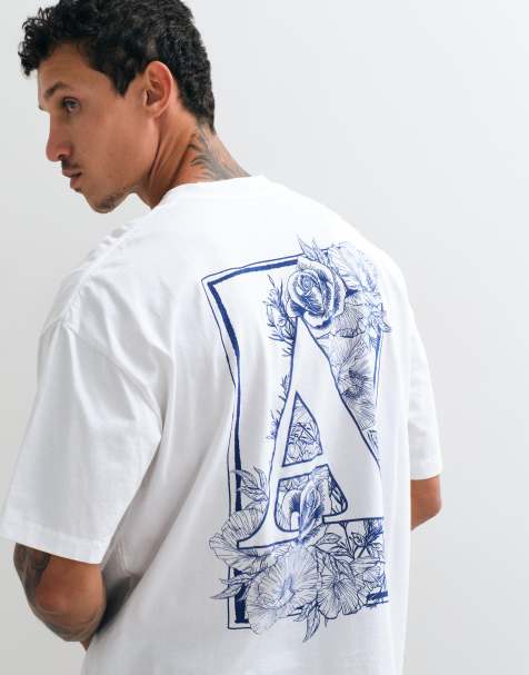 AllSaints Anthos T-Shirt mit kurzen Ärmeln, Grafik-Logo und Rückenprint in Weiß - view 1