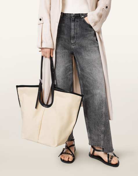 AllSaints – Ara – Płócienna torba typu tote w kolorze złamanej bieli - view 1